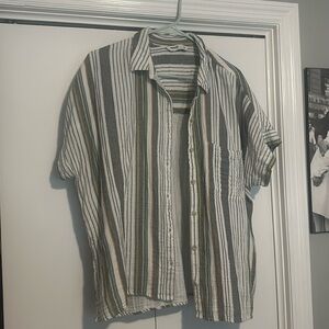 Linen Stripped button down shirt. Size XXL.